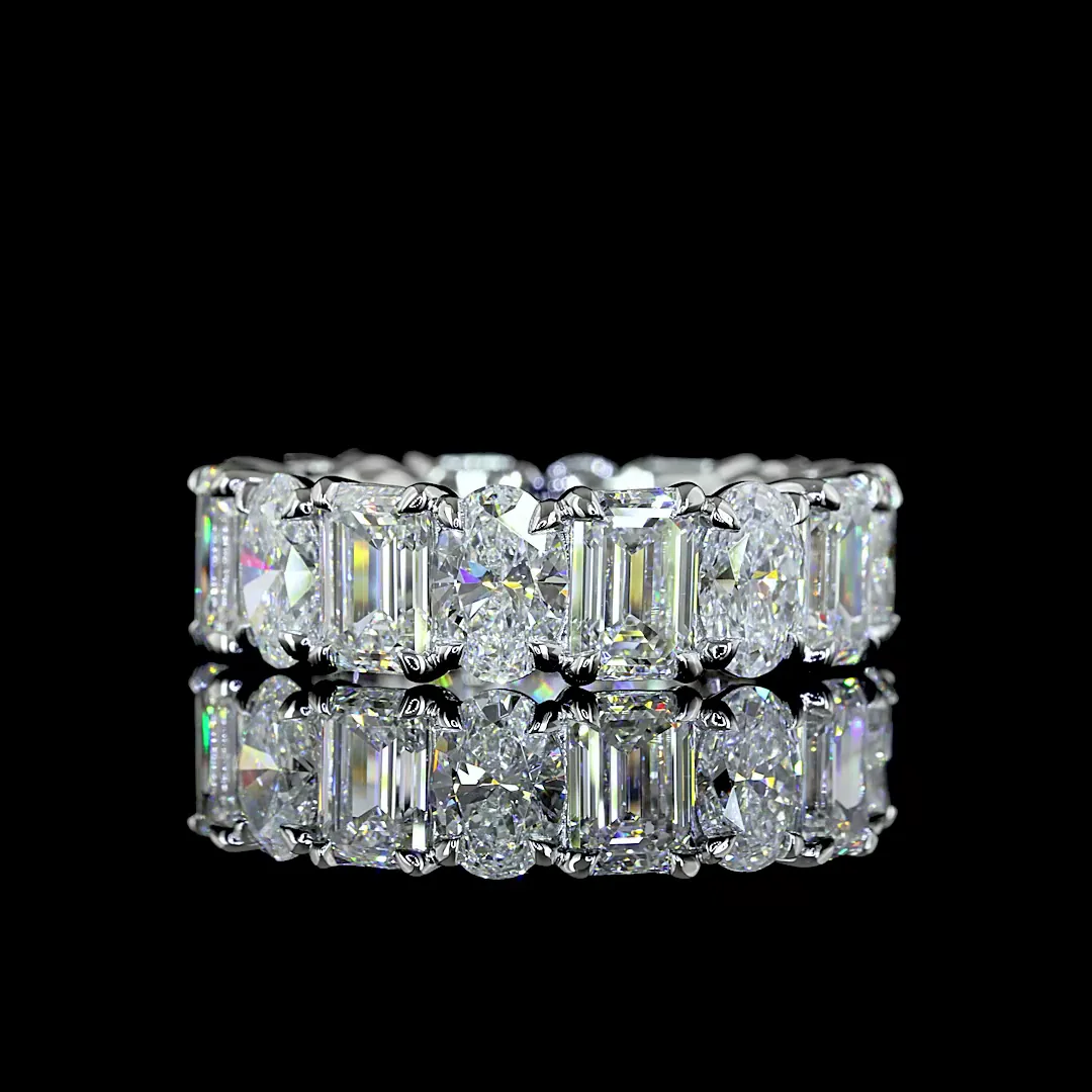 8.77 Cts Platinum Mix Shape Eternity Band Eternity Band - Video
