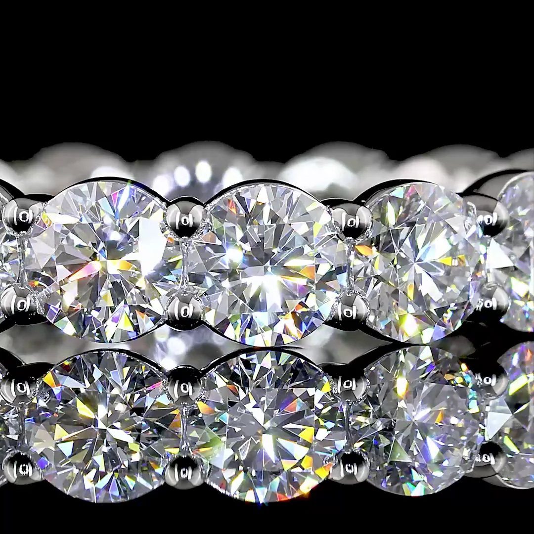 5.08 Cts Platinum Round Shape Eternity Band Eternity Band - Image 3
