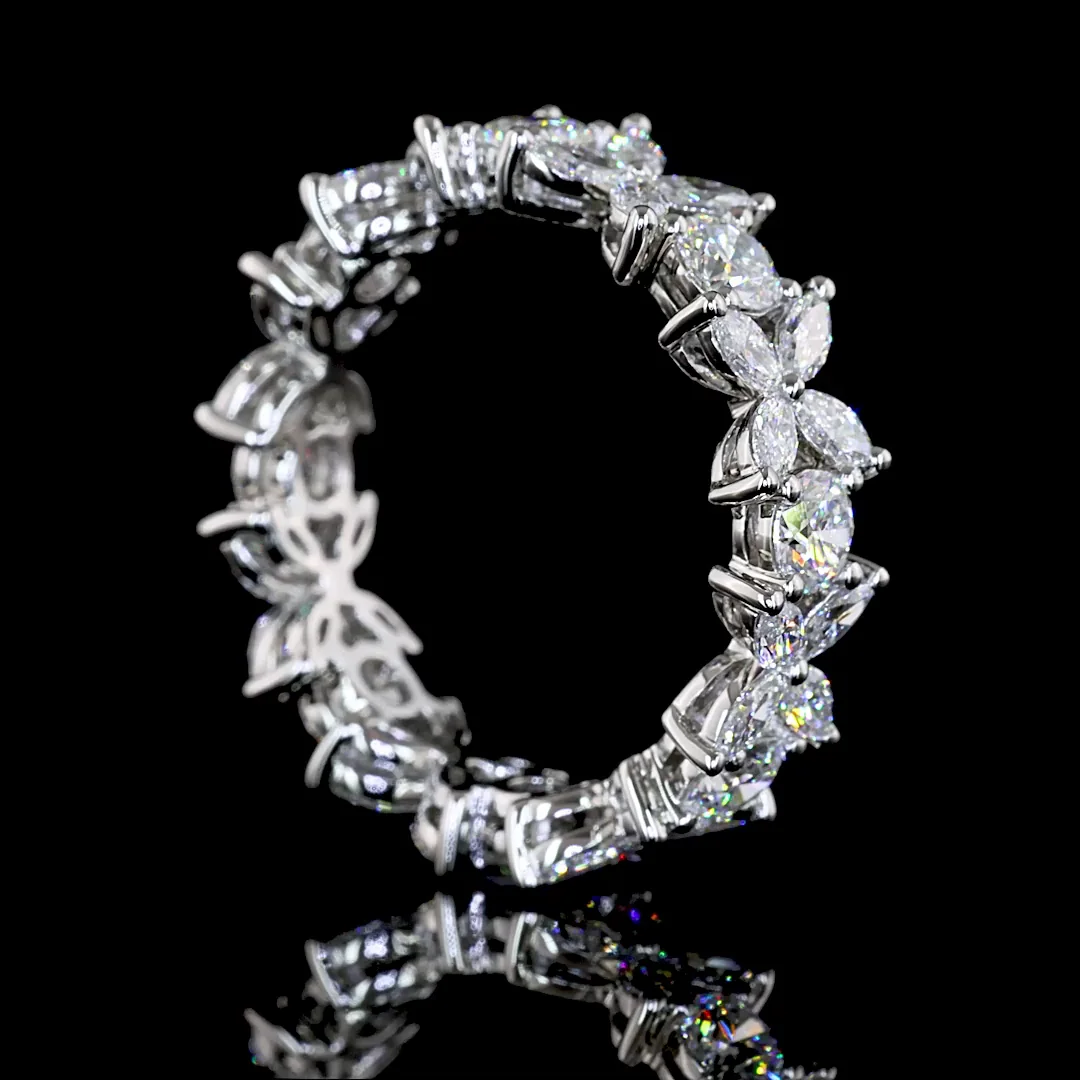 2.24 Cts Platinum Mix Shape Eternity Band Eternity Band - Image 2