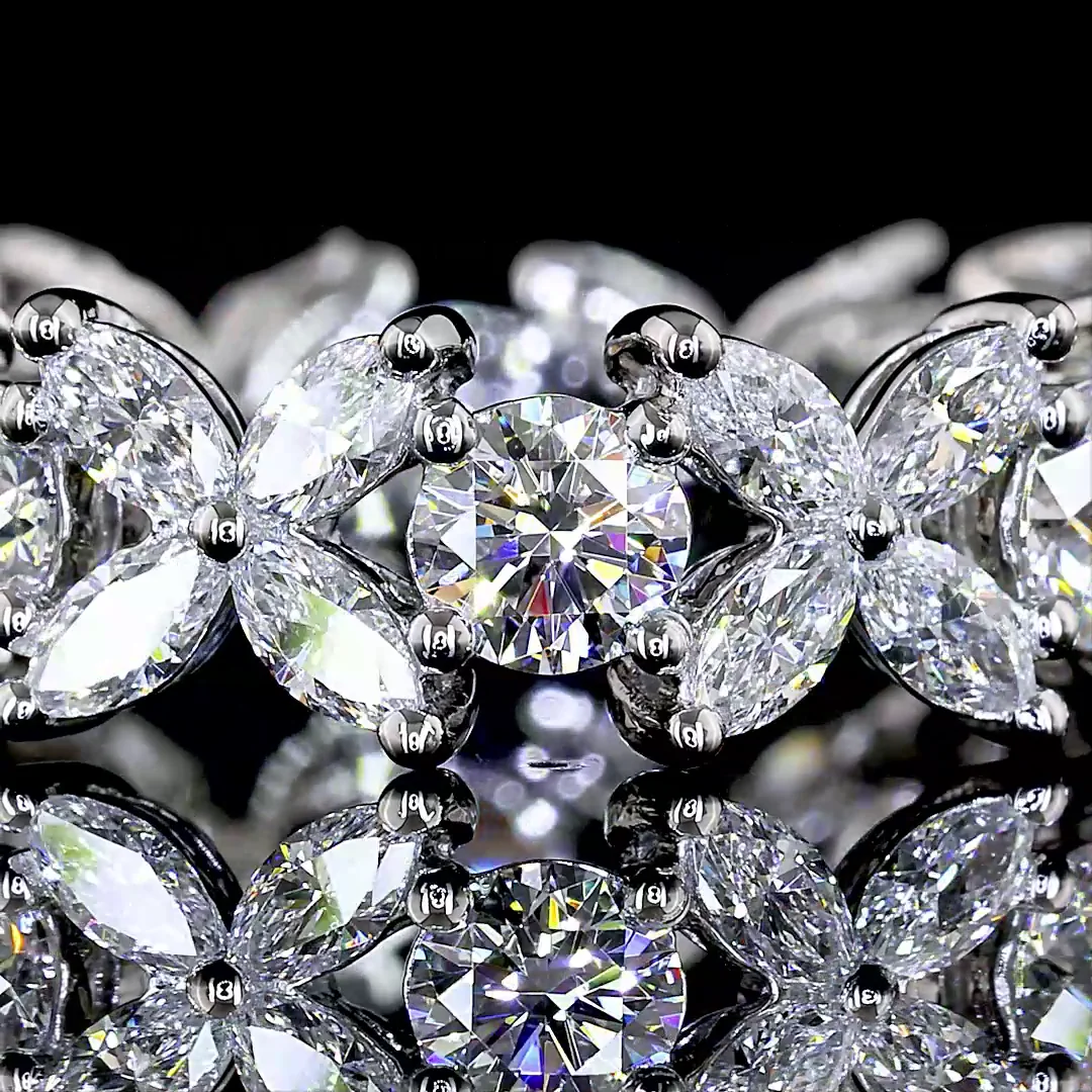 2.24 Cts Platinum Mix Shape Eternity Band Eternity Band - Image 3