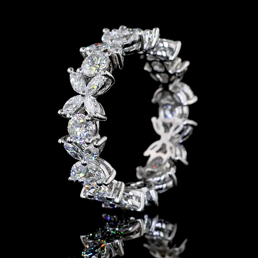 2.24 Cts Platinum Mix Shape Eternity Band Eternity Band - Image 4