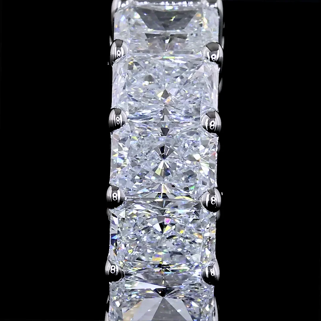 2.3 Cts 14k White Gold Radiant Shape Huggies Earring - Image 3