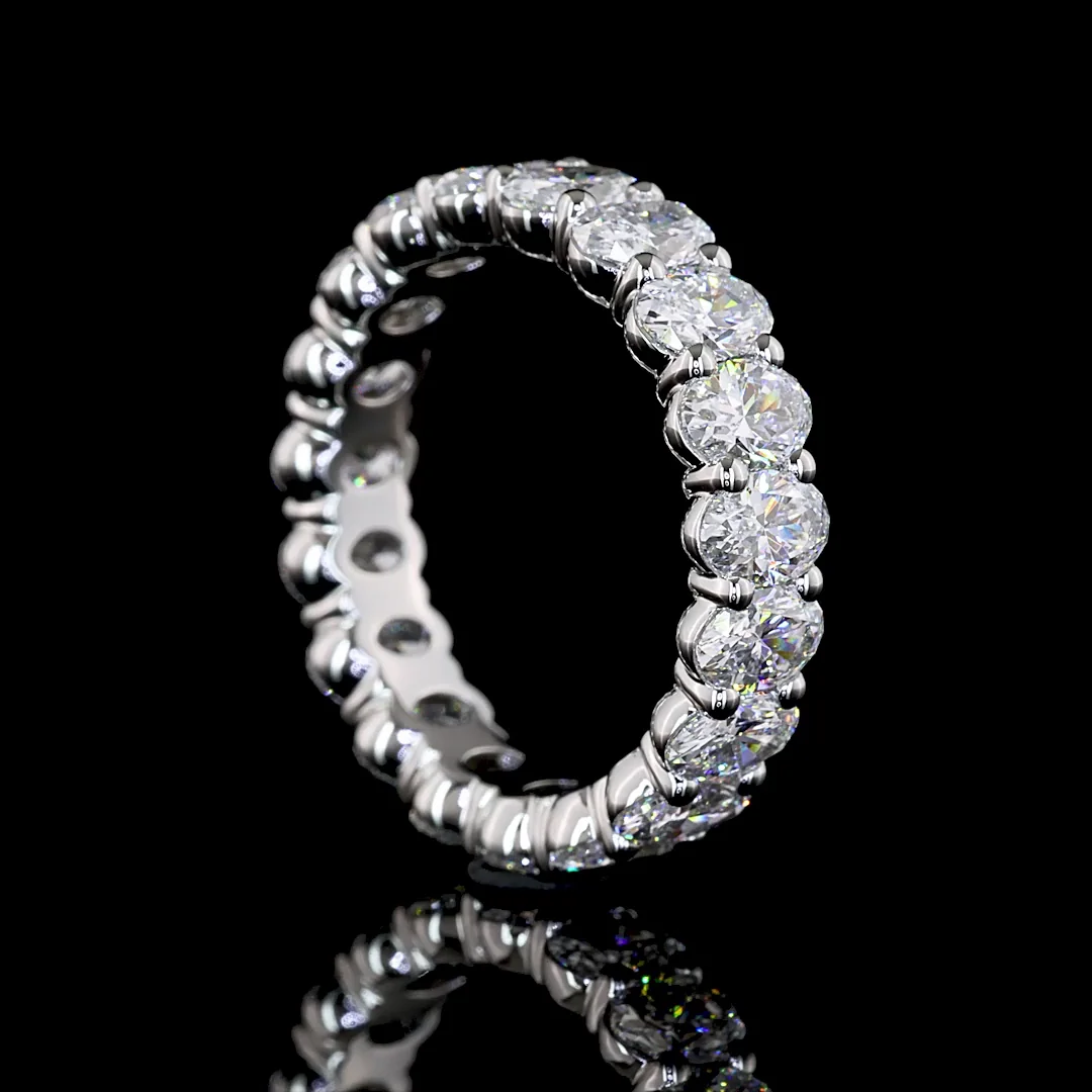 3.24 Cts Platinum Oval Shape Eternity Band Eternity Band - Image 2