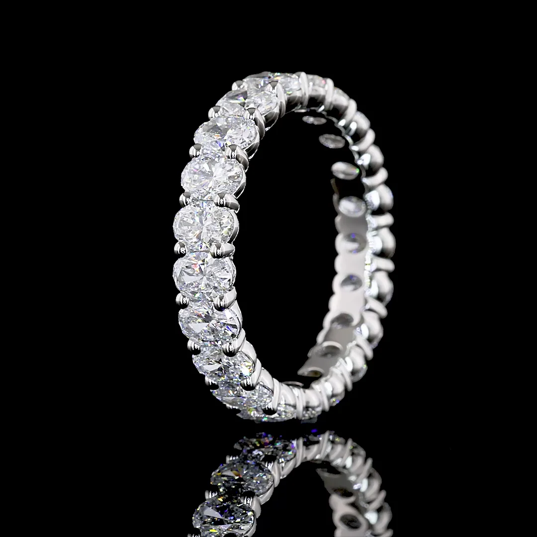2.69 Cts Platinum Oval Shape Eternity Band Eternity Band - Image 4