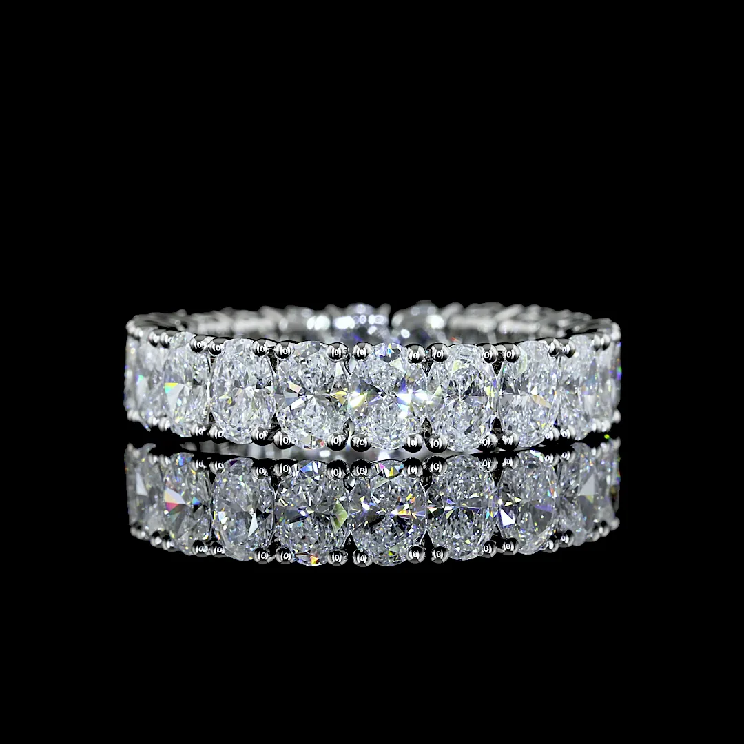 4.37 Cts Platinum Oval Shape Eternity Band Eternity Band - Video