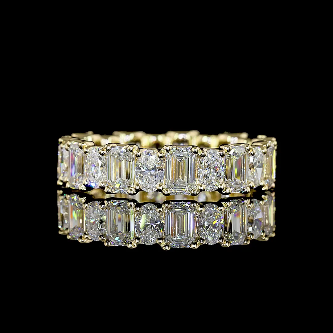 3.22 Cts 14k Yellow Gold Mix Shape Eternity Band Eternity Band - Video