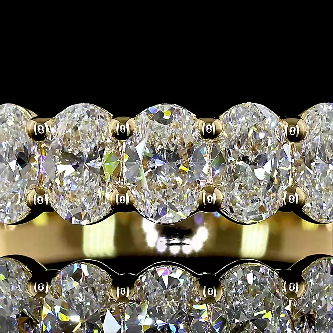 1.1 Cts 18k Yellow Gold Oval Shape Half Eternity Eternity Band - Image 3