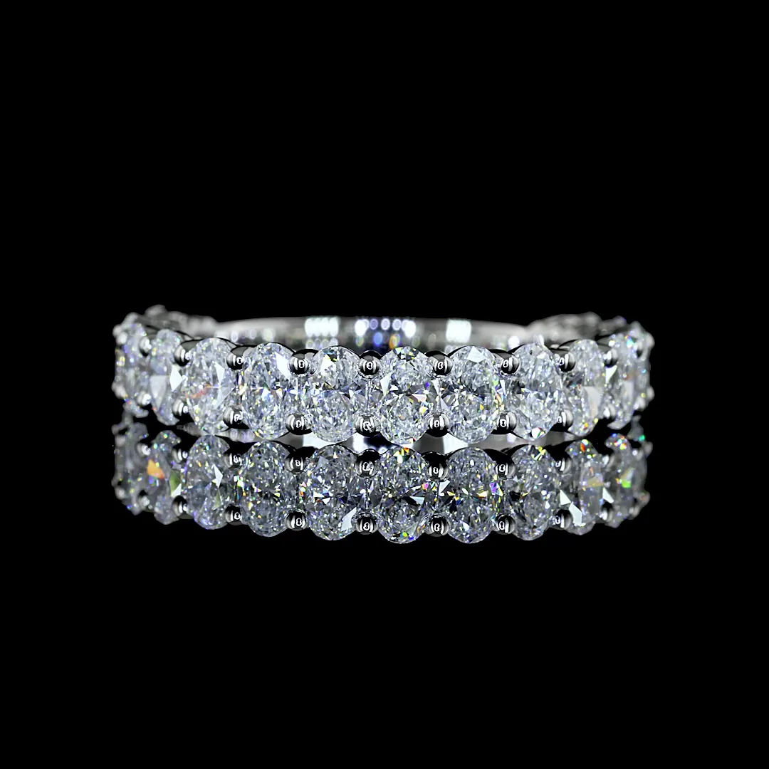 1.9 Cts Platinum Oval Shape 3/4 Band Eternity Band - Video