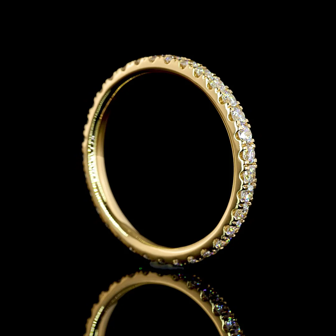 0.8 Cts 18k Yellow Gold Round Shape Eternity Band Eternity Band - Image 2