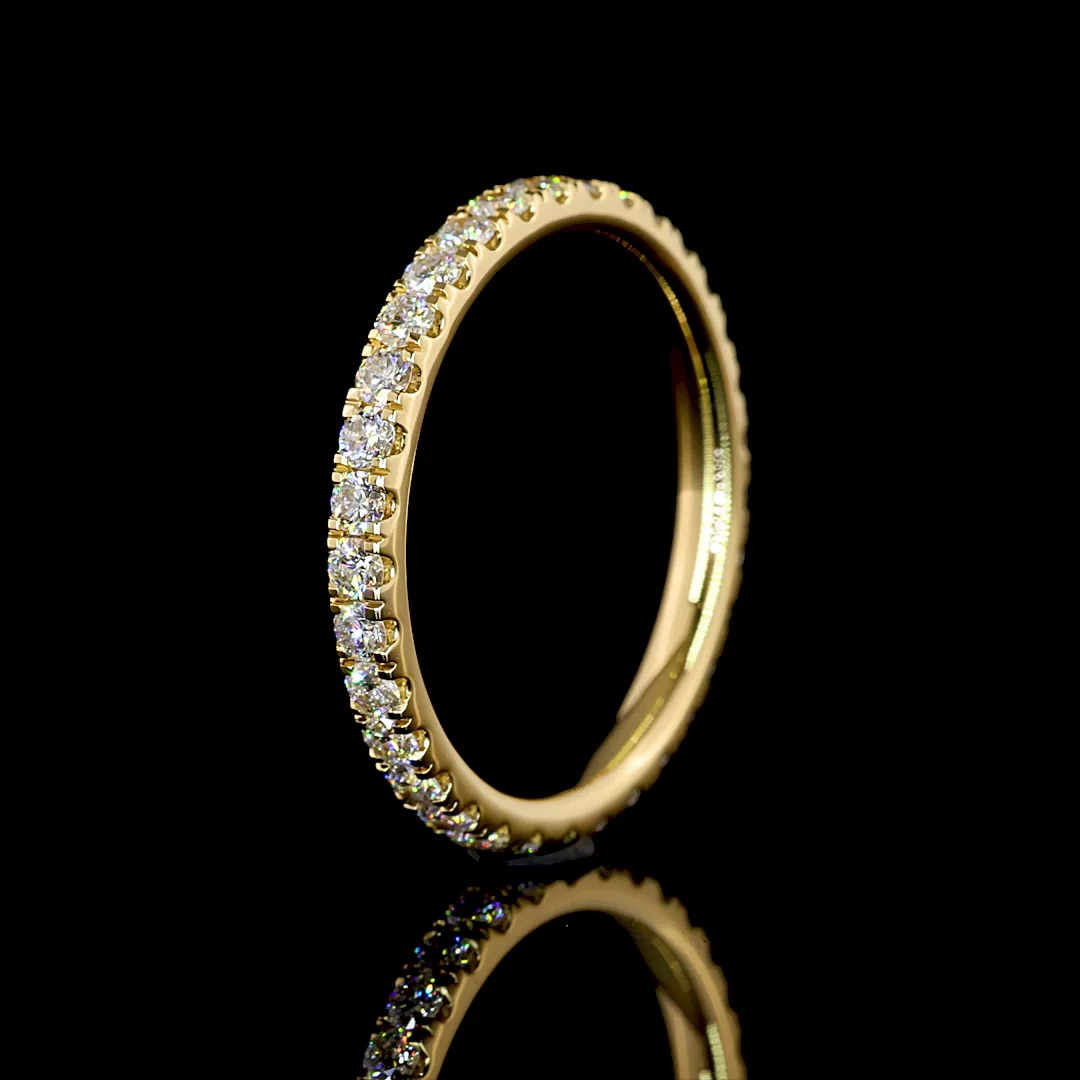 0.8 Cts 18k Yellow Gold Round Shape Eternity Band Eternity Band - Image 4