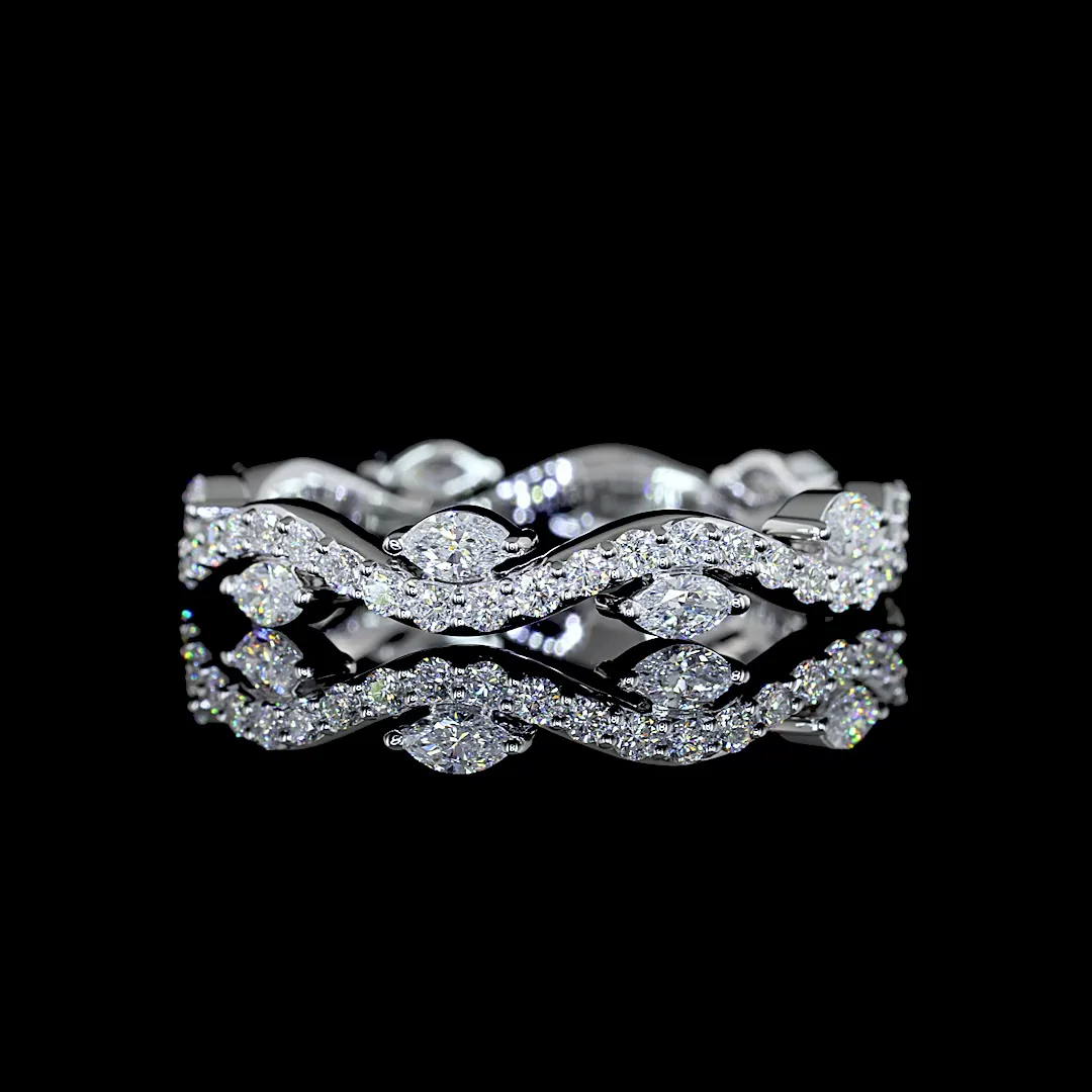 0.81 Cts 18k White Gold Mix Shape Special Eternity Band - Video