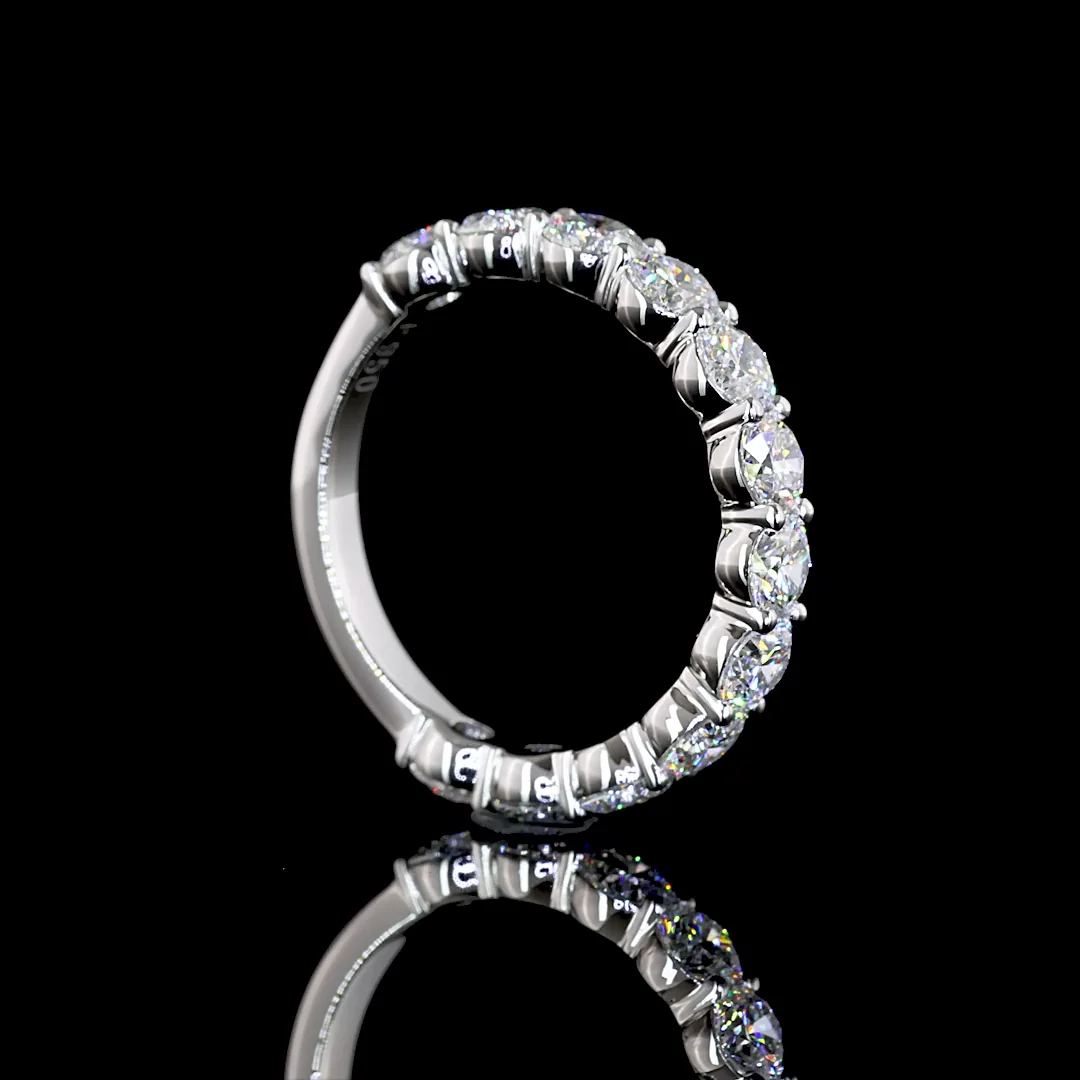 1.8 Cts Platinum Round Shape 3/4 Band Eternity Band - Image 2