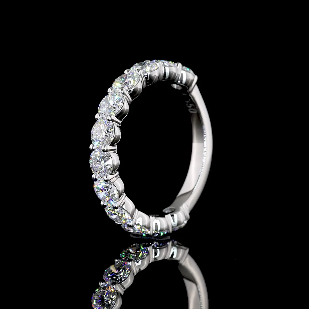 1.8 Cts Platinum Round Shape 3/4 Band Eternity Band - Image 4
