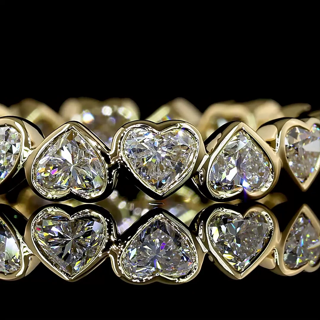 2.23 Cts 14k Yellow Gold Heart Shape Eternity Band Eternity Band - Image 3
