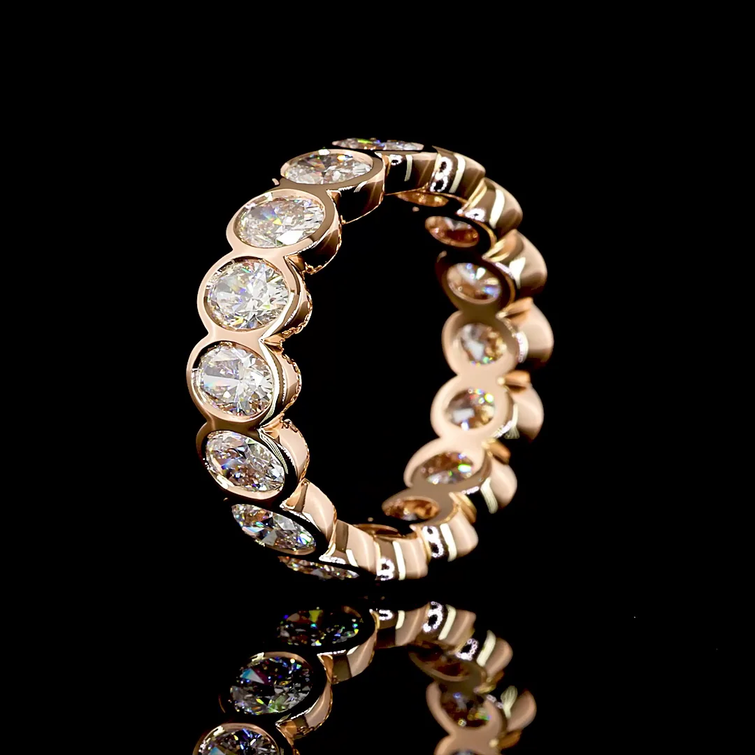 2.77 Cts 14k Rose Gold Oval Shape Eternity Band Eternity Band - Image 4