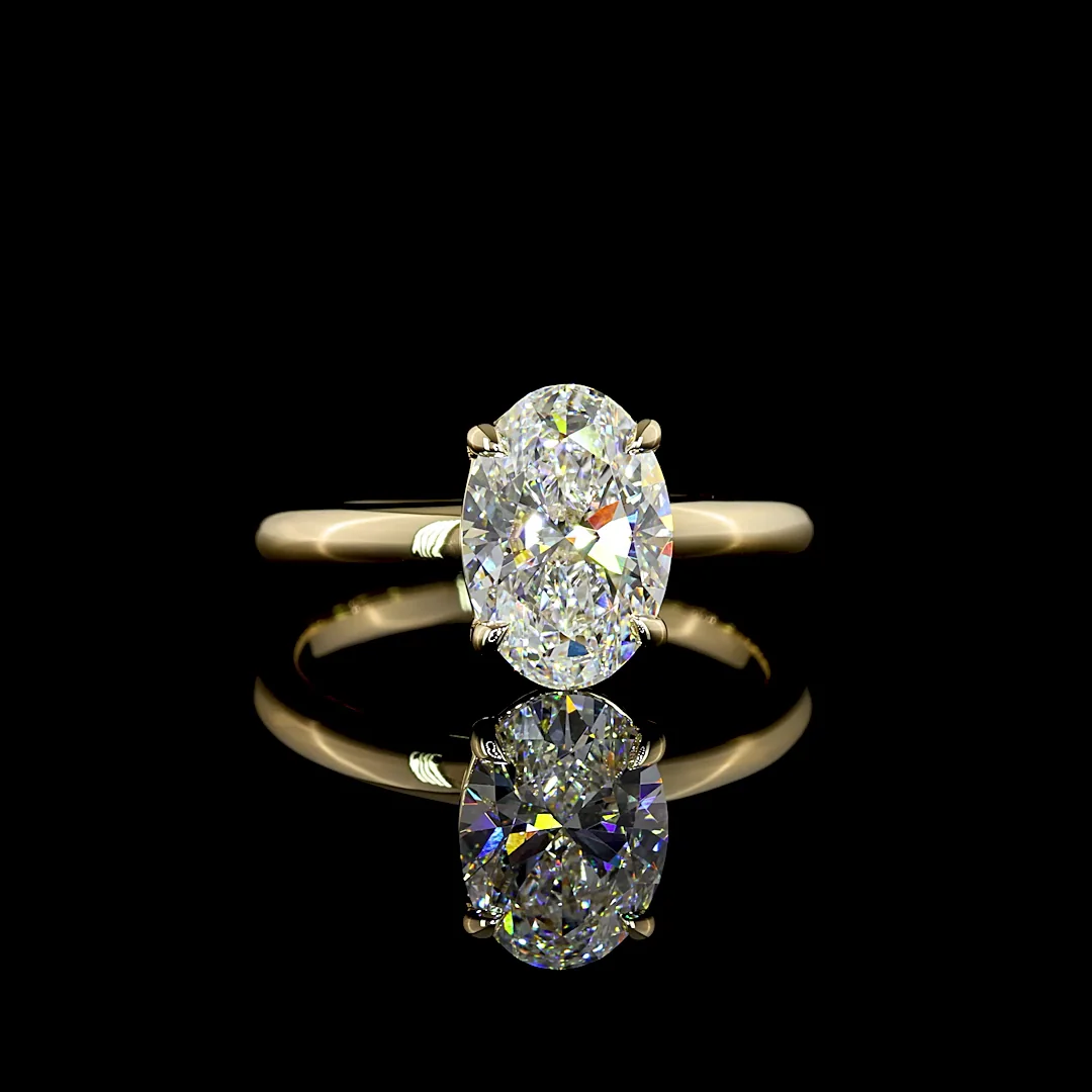 2.08 Cts 14k Yellow Gold Oval Shape Solitaire Ring - Video
