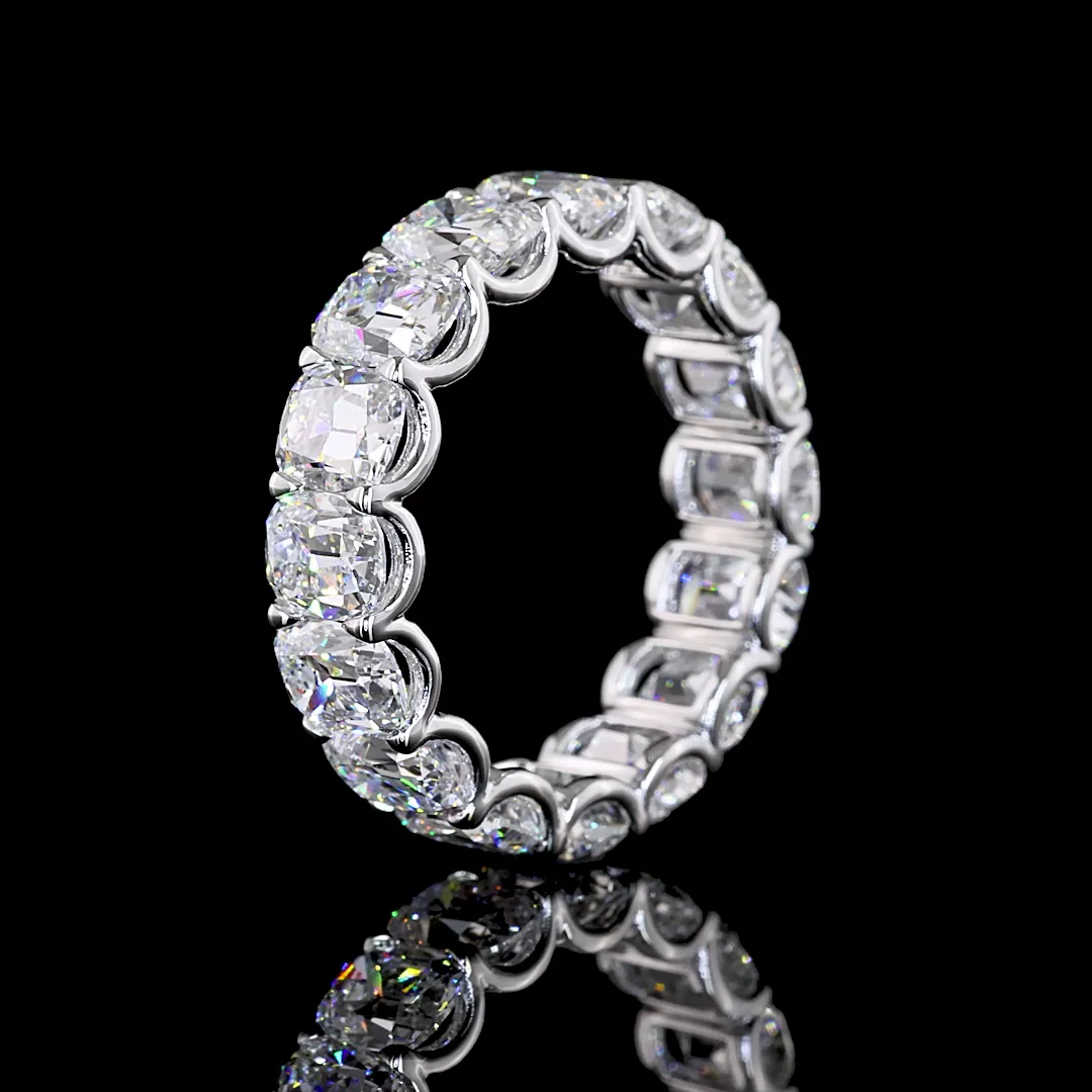 6.31 Cts 14k White Gold Antique Cushion Shape Eternity Band Eternity Band - Image 4