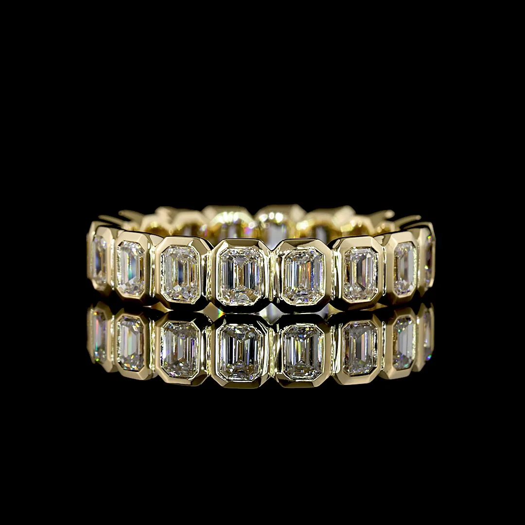 1.77 Cts 14k Yellow Gold Emerald Shape Eternity Band Eternity Band - Video
