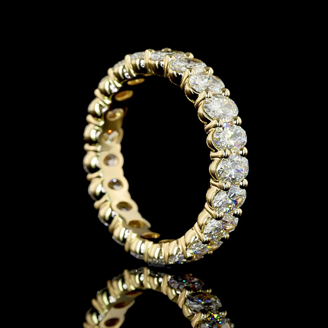 2.98 Cts 14k Yellow Gold Oval Shape Eternity Band Eternity Band - Image 2