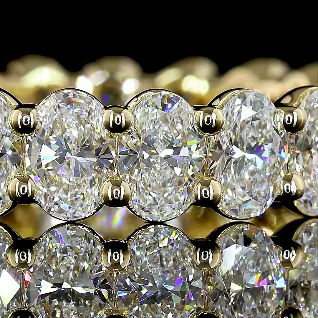 2.98 Cts 14k Yellow Gold Oval Shape Eternity Band Eternity Band - Image 3