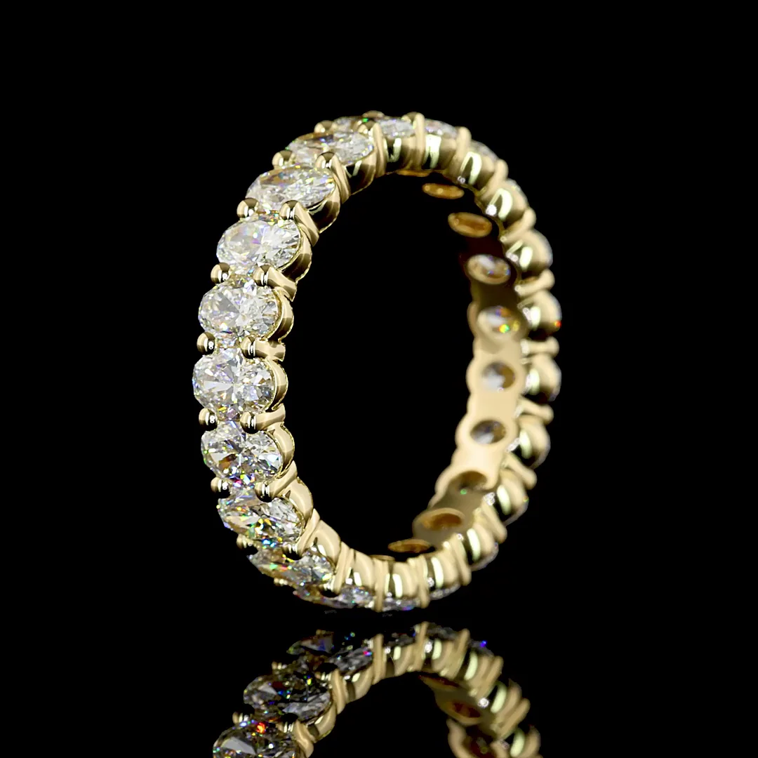 2.98 Cts 14k Yellow Gold Oval Shape Eternity Band Eternity Band - Image 4