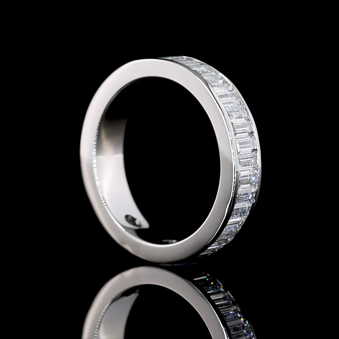 1.51 Cts Platinum Baguette Shape 3/4 Band Eternity Band - Image 2