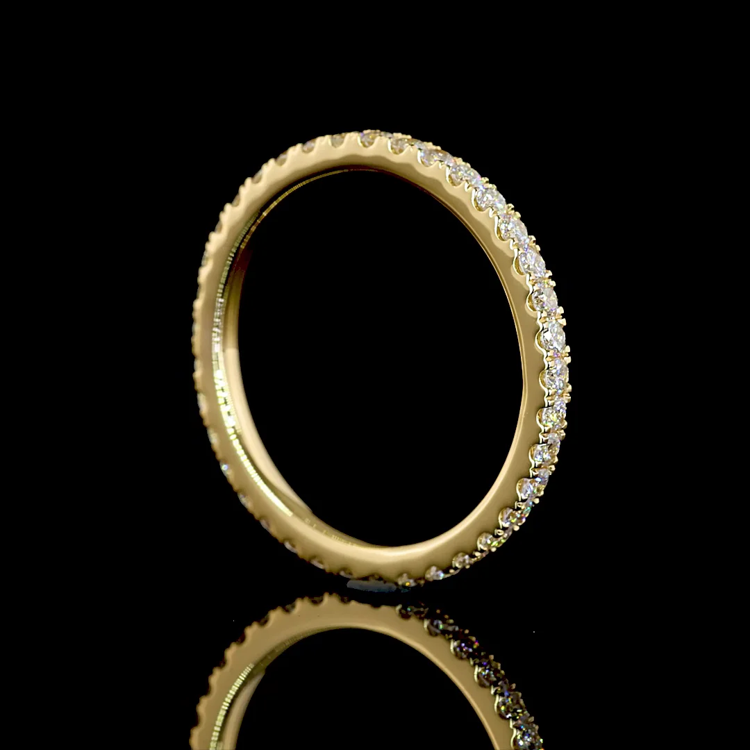 0.62 Cts 18k Yellow Gold Round Shape Eternity Band Eternity Band - Image 2