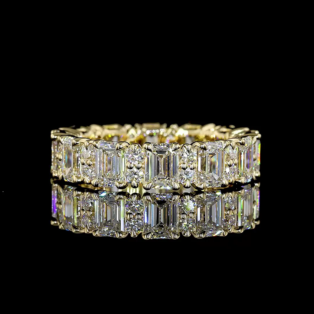 3.71 Cts 14k Yellow Gold Mix Shape Eternity Band Eternity Band - Video