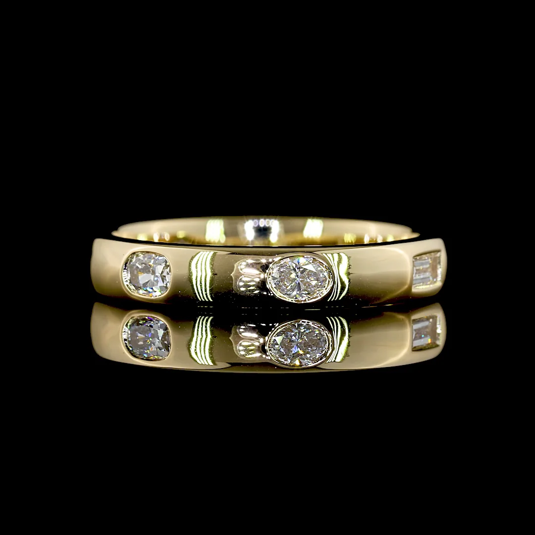 0.31 Cts 14k Yellow Gold Mix Shape Eternity Band Eternity Band - Video