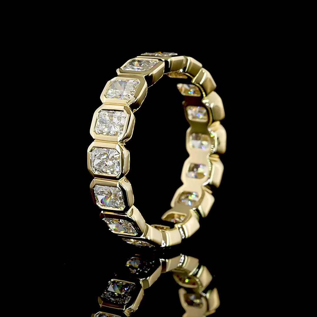 2.42 Cts 14k Yellow Gold Radiant Shape Eternity Band Eternity Band - Image 4