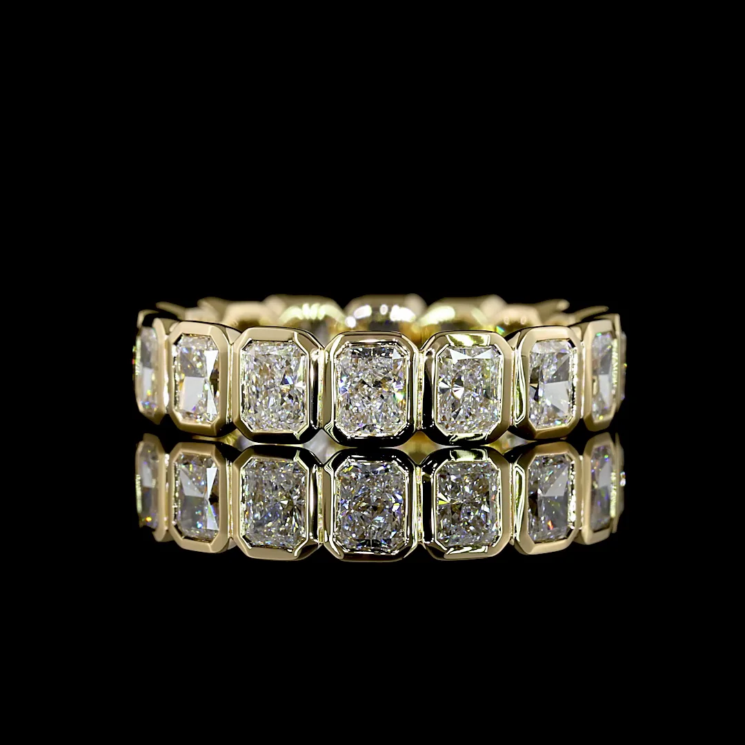 2.42 Cts 14k Yellow Gold Radiant Shape Eternity Band Eternity Band - Video