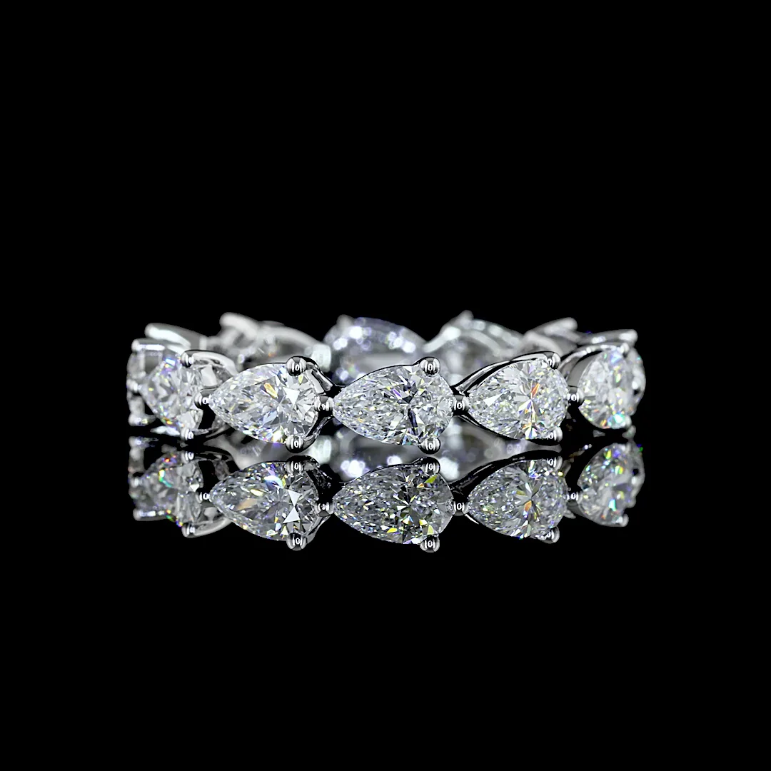 1.87 Cts 14k White Gold Pear Shape Eternity Band Eternity Band - Video