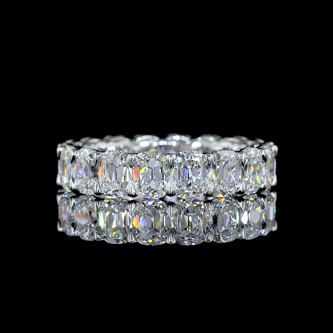 6.81 Cts 14k White Gold Antique Cushion Shape Eternity Band Eternity Band - Video