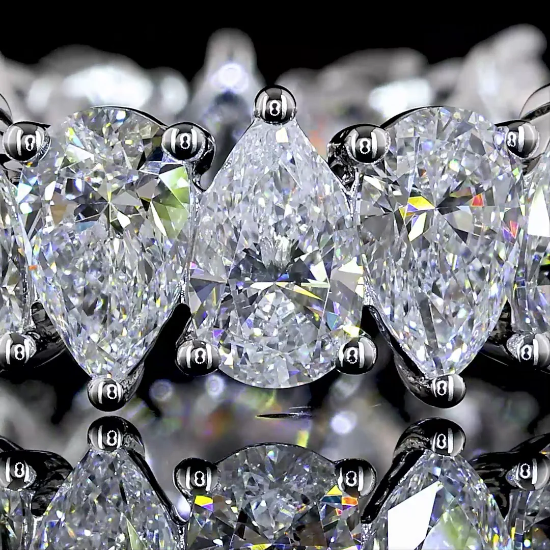 4.18 Cts 14k White Gold Pear Shape Eternity Band Eternity Band - Image 3