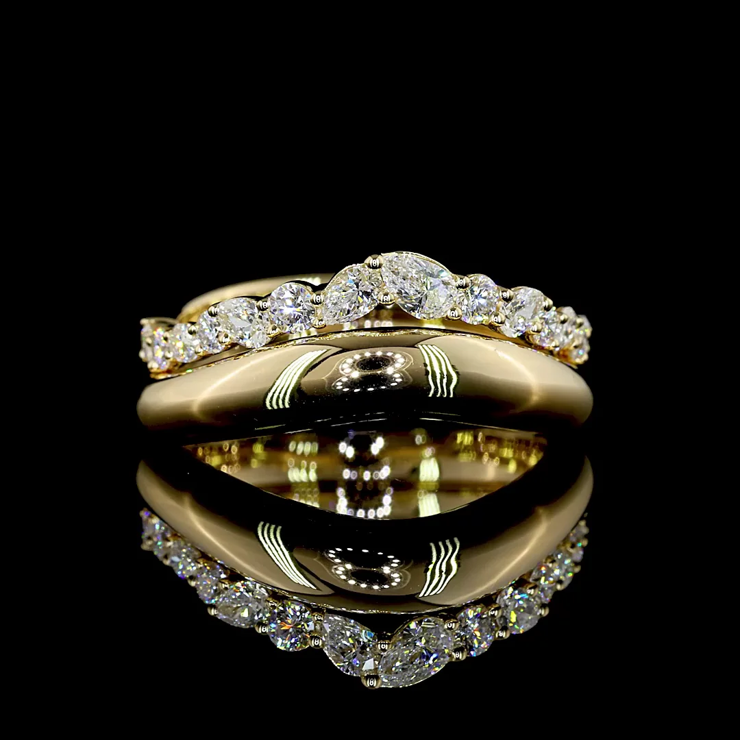 0.43 Cts 14k Yellow Gold Mix Shape Special Eternity Band - Video