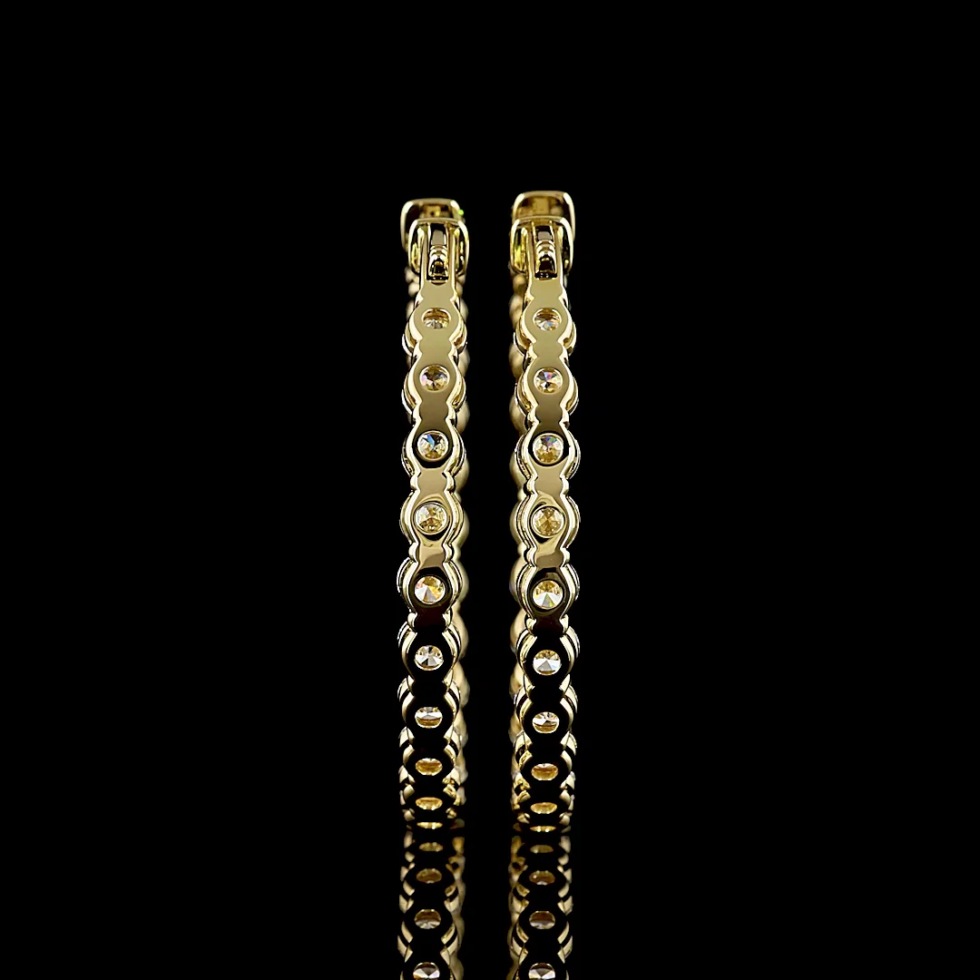 10.62 Cts 14k Yellow Gold Round Shape Hoops Earring - Image 4