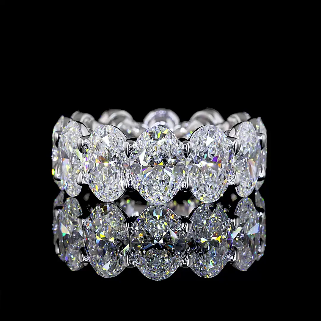 12.42 Cts 14k White Gold Oval Shape Eternity Band Eternity Band - Video