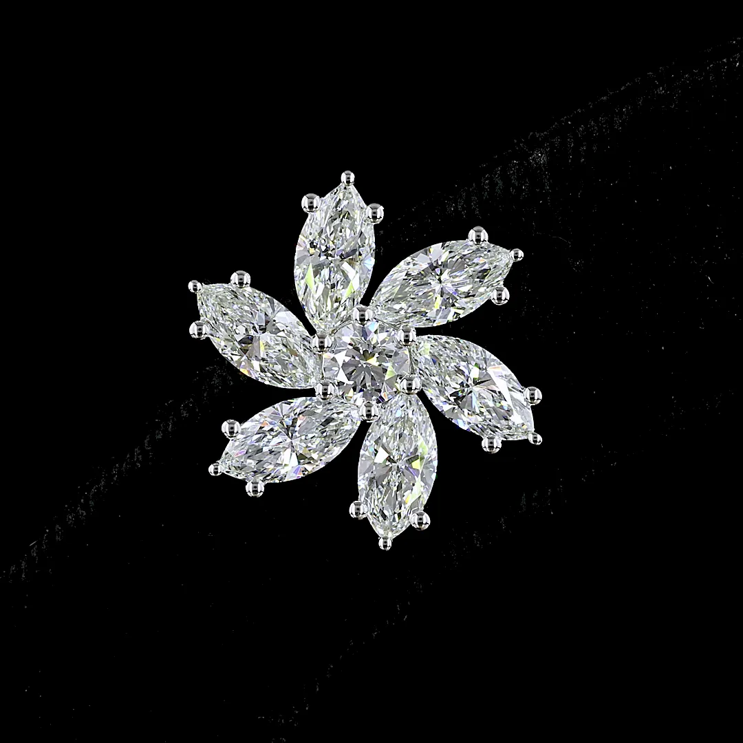 6.13 Cts 14k White Gold Mix Shape Studs Earring - Image 3