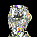 2.45 Cts 14k Yellow Gold Cushion Brilliant Shape Studs Earring - Image 2