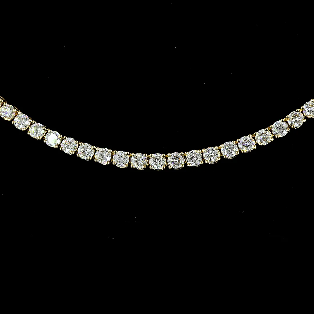 4.47 Cts 14k Yellow Gold Round Shape Tennis Necklace - Image 3