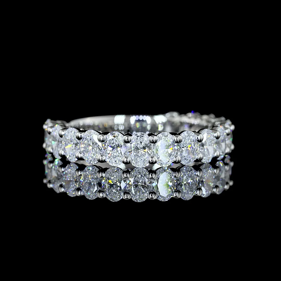 1.85 Cts Platinum Oval Shape 3/4 Band Eternity Band - Video