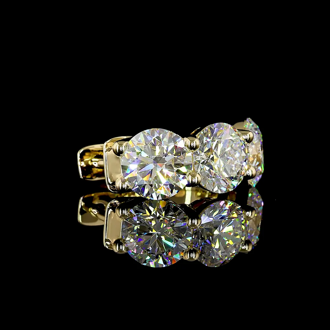 6.15 Cts 14k Yellow Gold Round Shape Huggies Earring - Image 2