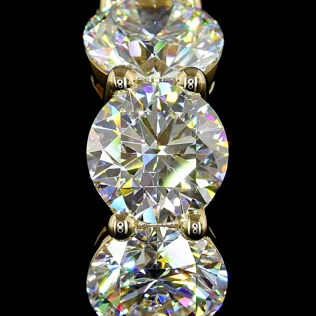 6.15 Cts 14k Yellow Gold Round Shape Huggies Earring - Image 3