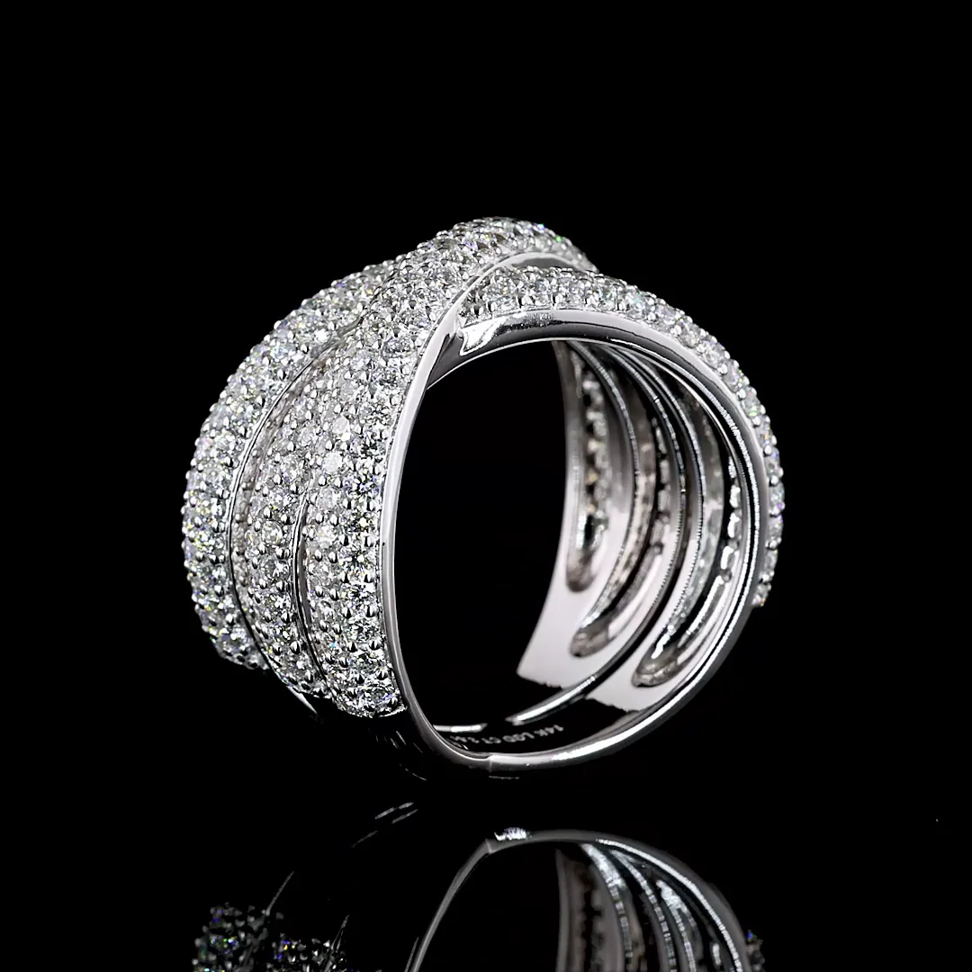 2.52 Cts 14k White Gold Round Shape Special Ring - Image 4