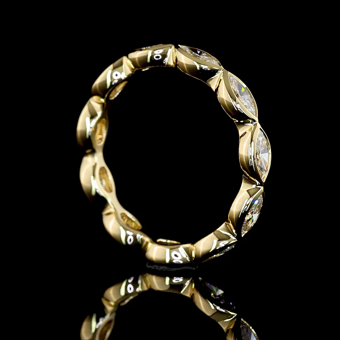 1.17 Cts 14k Yellow Gold Marquise Shape Eternity Band Eternity Band - Image 2
