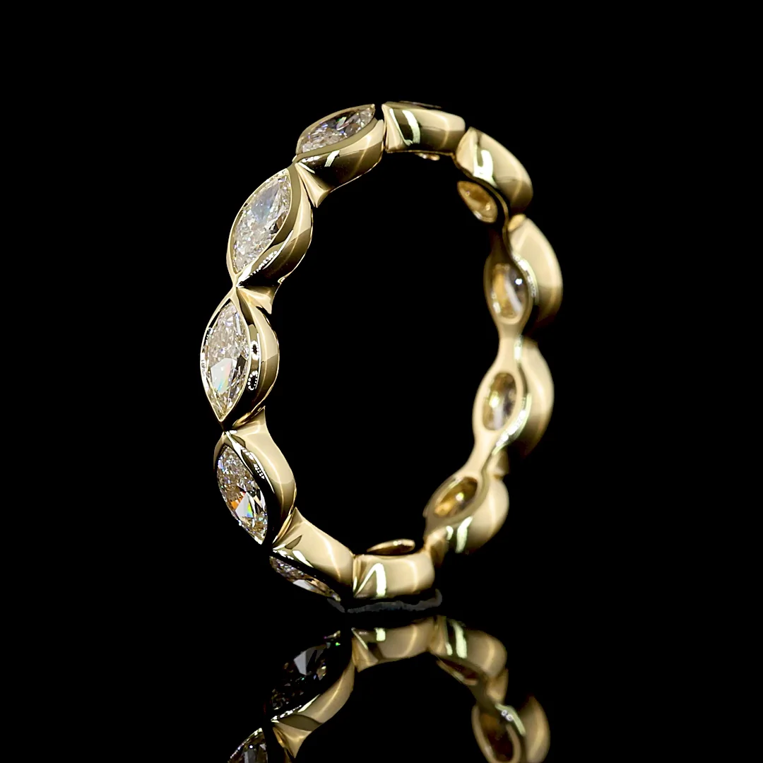 1.17 Cts 14k Yellow Gold Marquise Shape Eternity Band Eternity Band - Image 4