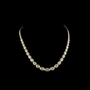 18.28 Cts 14k Yellow Gold Oval Shape Riviera Necklace - Video