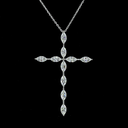2.03 Cts 14k White Gold Marquise Shape Symbol Pendant - Image 3