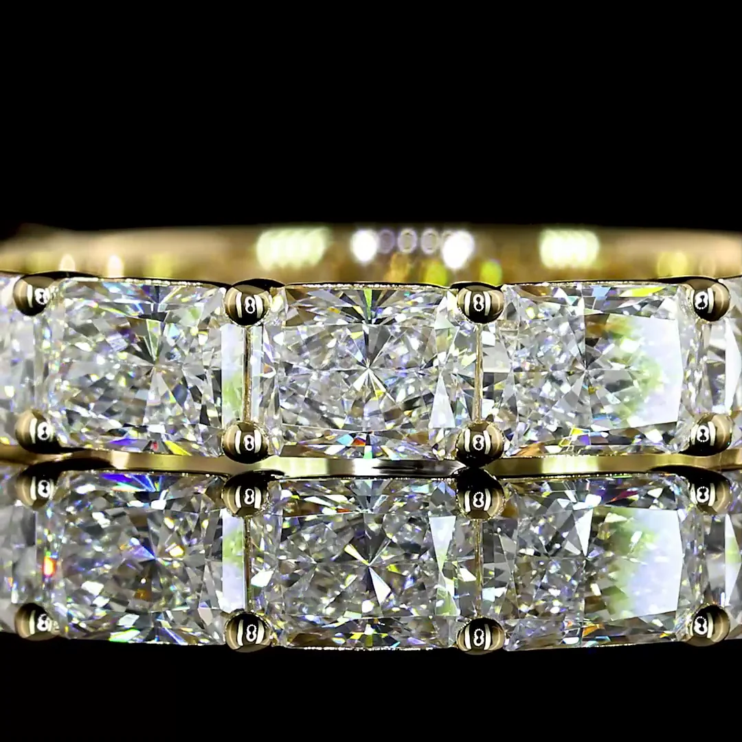 2.33 Cts 14k Yellow Gold Radiant Shape 3/4 Band Eternity Band - Image 3