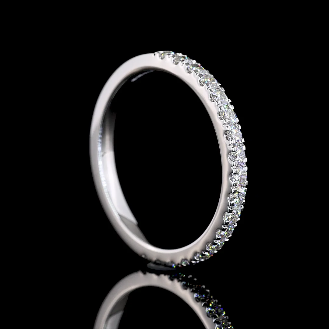 0.6 Cts 18k White Gold Round Shape Half Eternity Eternity Band - Image 2